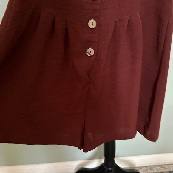 Haute‎ Monde Maroon Jumper V-Neck Seamless Short Sleeves  M Size Medium. NWOT - Picture 6 of 14